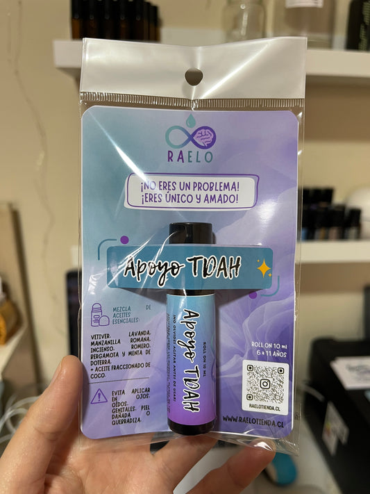 Roll on Apoyo TDAH de 10 ml para concentración, enfoque y claridad mental. Ideal para personas con TDAH. Producto natural hecho en Chile.