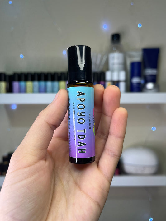 Roll on Apoyo TDAH de 10 ml para concentración, enfoque y claridad mental. Ideal para personas con TDAH. Producto natural hecho en Chile.