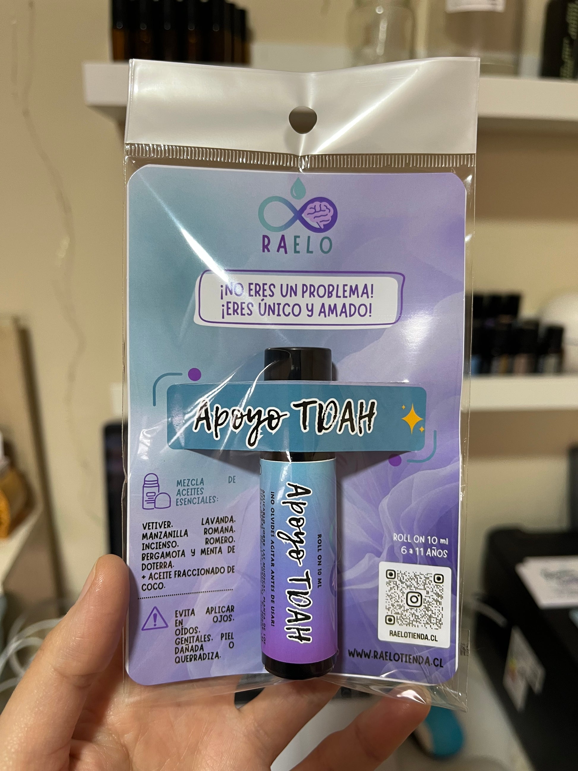Roll on Apoyo TDAH de 10 ml para concentración, enfoque y claridad mental. Ideal para personas con TDAH. Producto natural hecho en Chile.