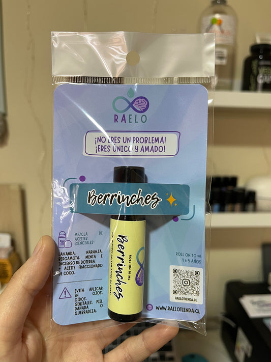 Roll on Berrinches de 10 ml para acompañar explosiones emocionales en niños o personas sin diagnóstico. Producto natural y respetuoso.